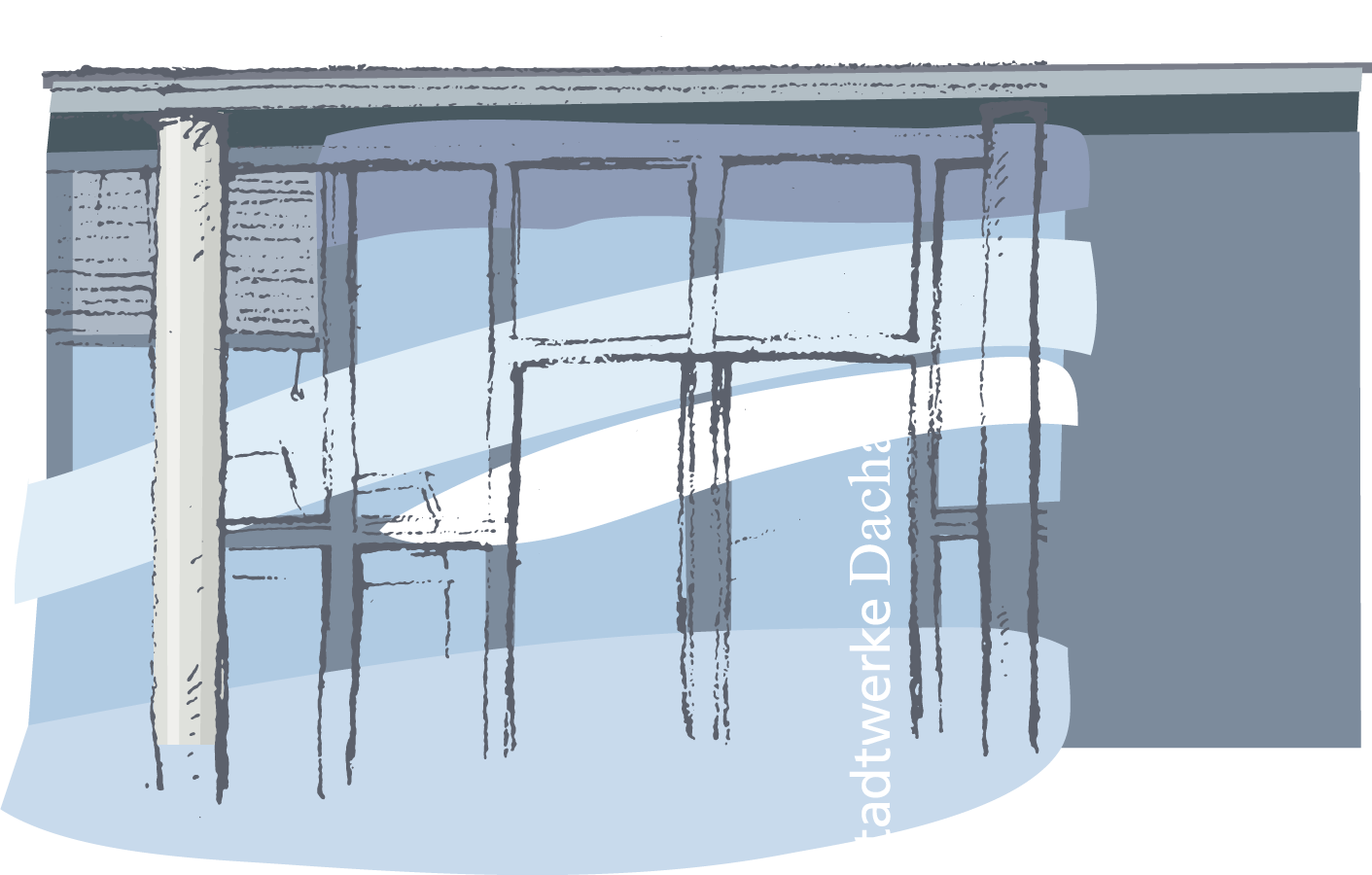 Illustration, Eingang zur Geschäftsstelle der Stadtwerke Dachau