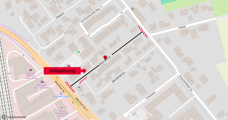 Kartenausschnitt Watzmannstraße Vollsperrung